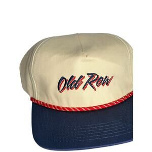 Old Row Cream Navy Rope Snapback Hat Adjustable Cap NWT One Size Adult